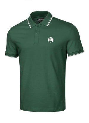 PIQUE STRIPES REGULAR Pine Green Polo T-shirt - Pitbullstore.eu