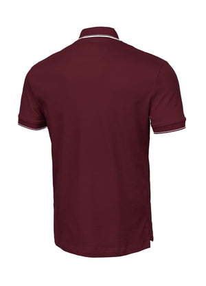PIQUE STRIPES REGULAR Dark Burgundy Polo T-shirt - Pitbullstore.eu