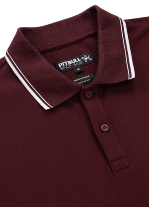 PIQUE STRIPES REGULAR Dark Burgundy Polo T-shirt - Pitbullstore.eu