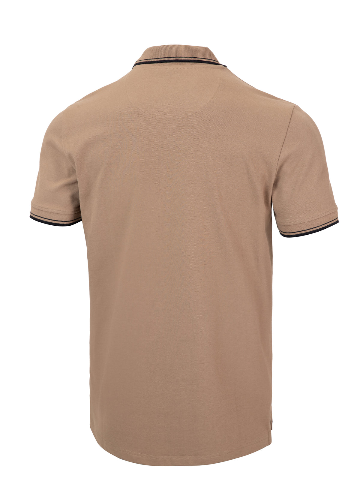 PIQUE STRIPES REGULAR Coyote Brown Polo T-shirt - Pitbullstore.eu