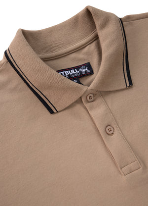 PIQUE STRIPES REGULAR Coyote Brown Polo T-shirt - Pitbullstore.eu