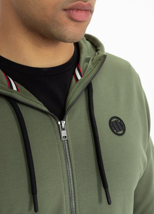 Hooded Zip SMALL LOGO FRENCH TERRY 21 Olive - Pitbull West Coast International Store 