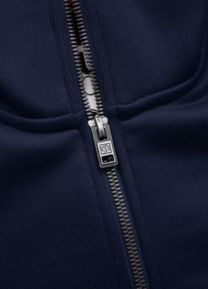 TAPE LOGO Dark Navy Zip Sweatshirt - Pitbull West Coast International Store 