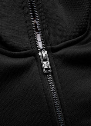 TAPE LOGO Black Zip Sweatshirt - Pitbull West Coast International Store 
