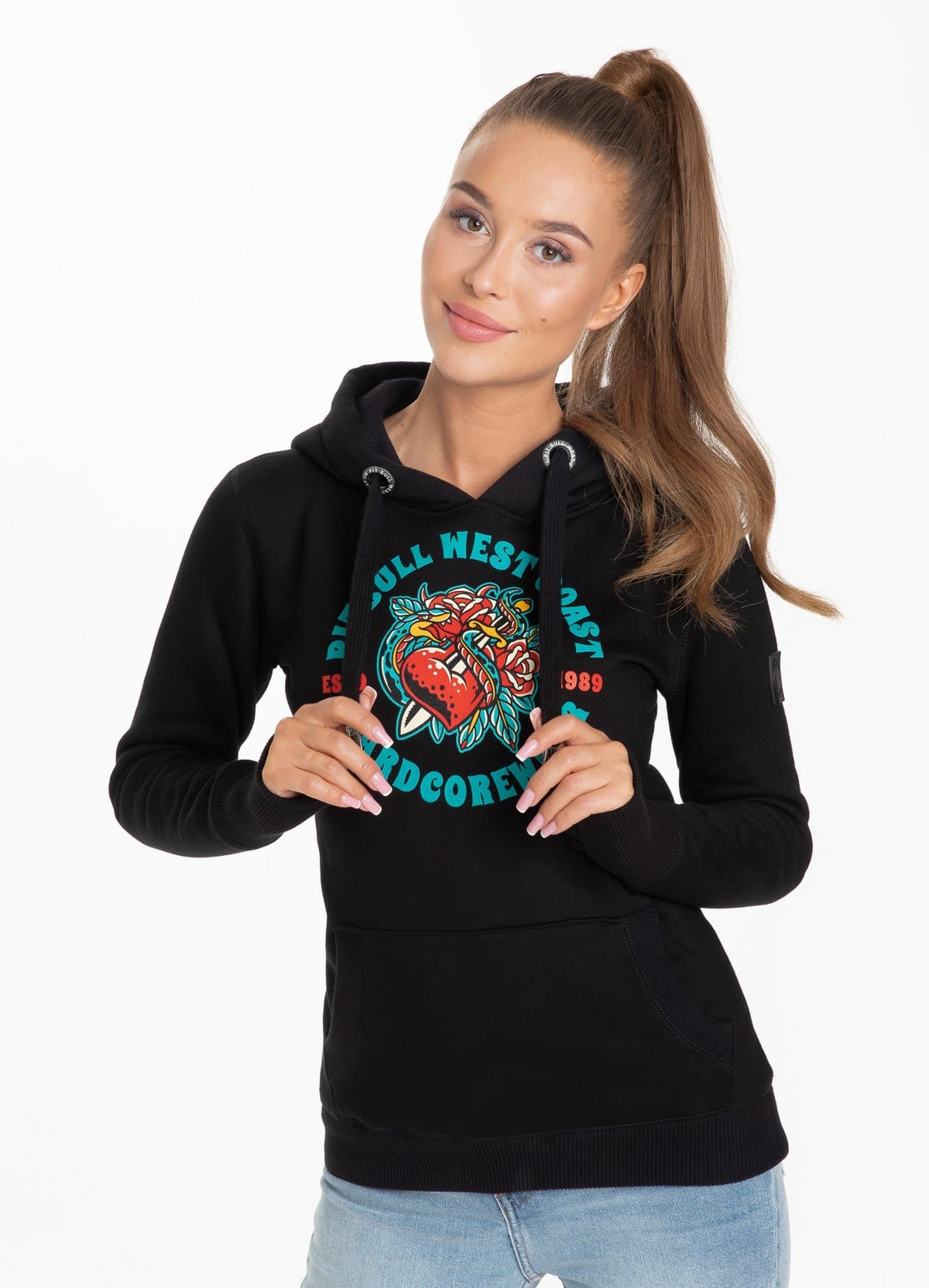 Women's Hooded BROKEN HEART Black - Pitbull West Coast International Store 