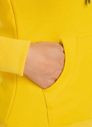 Women's hooded zip SMALL LOGO Yellow - Pitbull West Coast International Store 