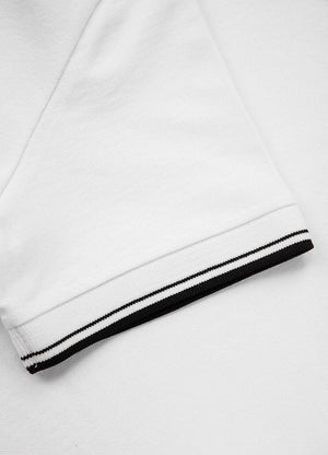 T-shirt POLO REGULAR STRIPES Spandex 250 GSM White - Pitbull West Coast International Store 