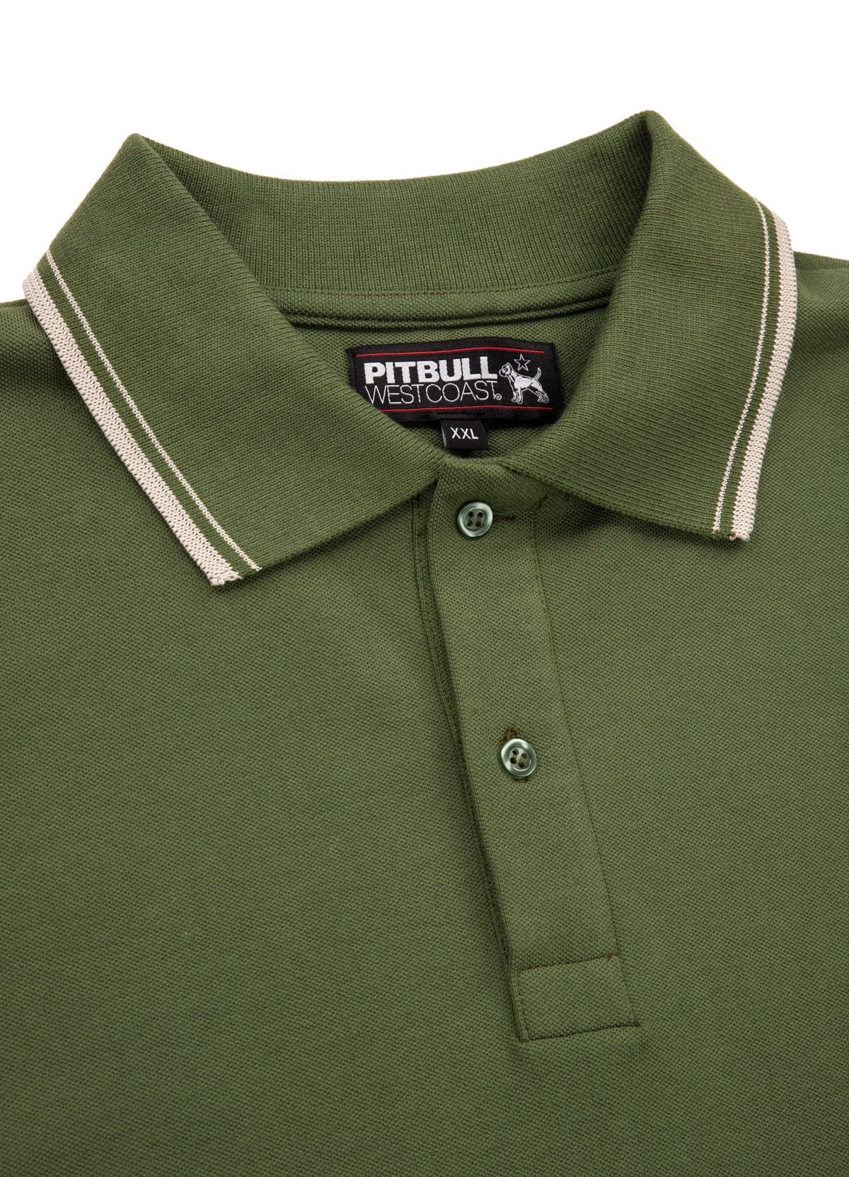 PIQUE STRIPES REGULAR Olive Polo T-shirt - Pitbullstore.eu