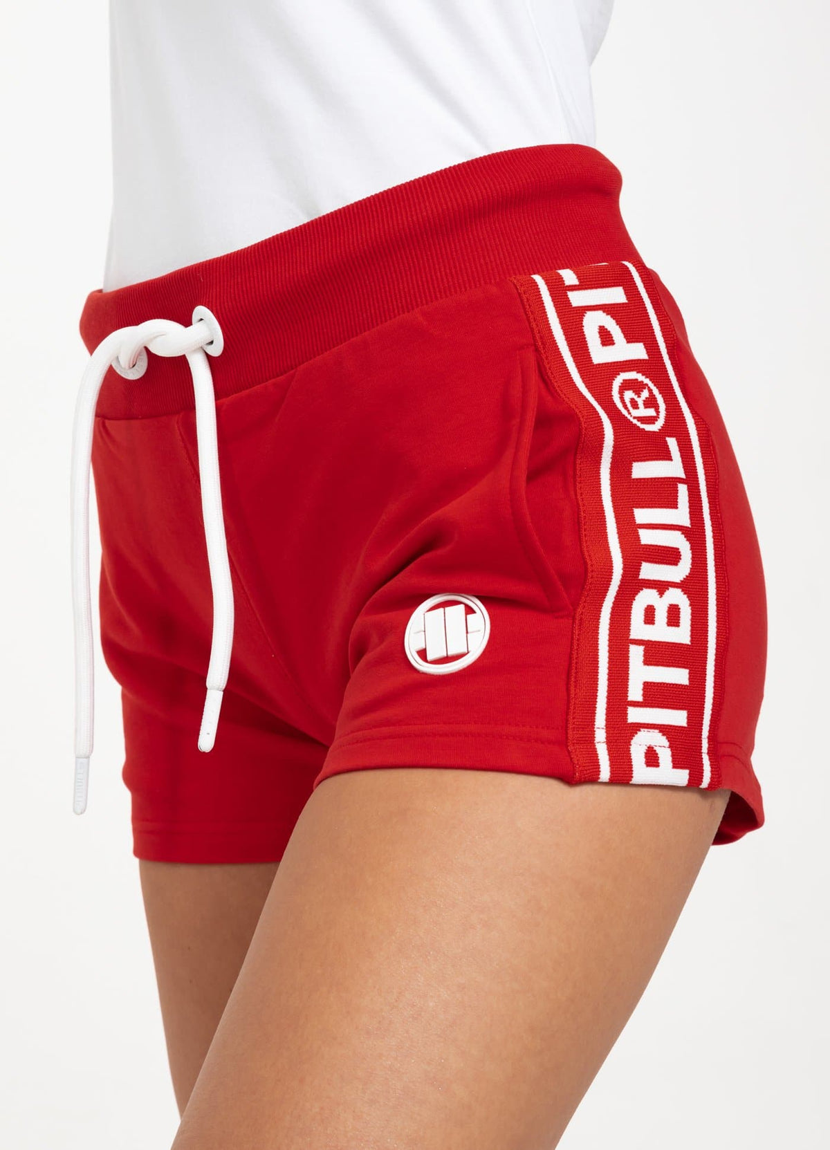 Women&#39;s shorts SMALL LOGO FRENCH TERRY 21 Red - Pitbull West Coast International Store 