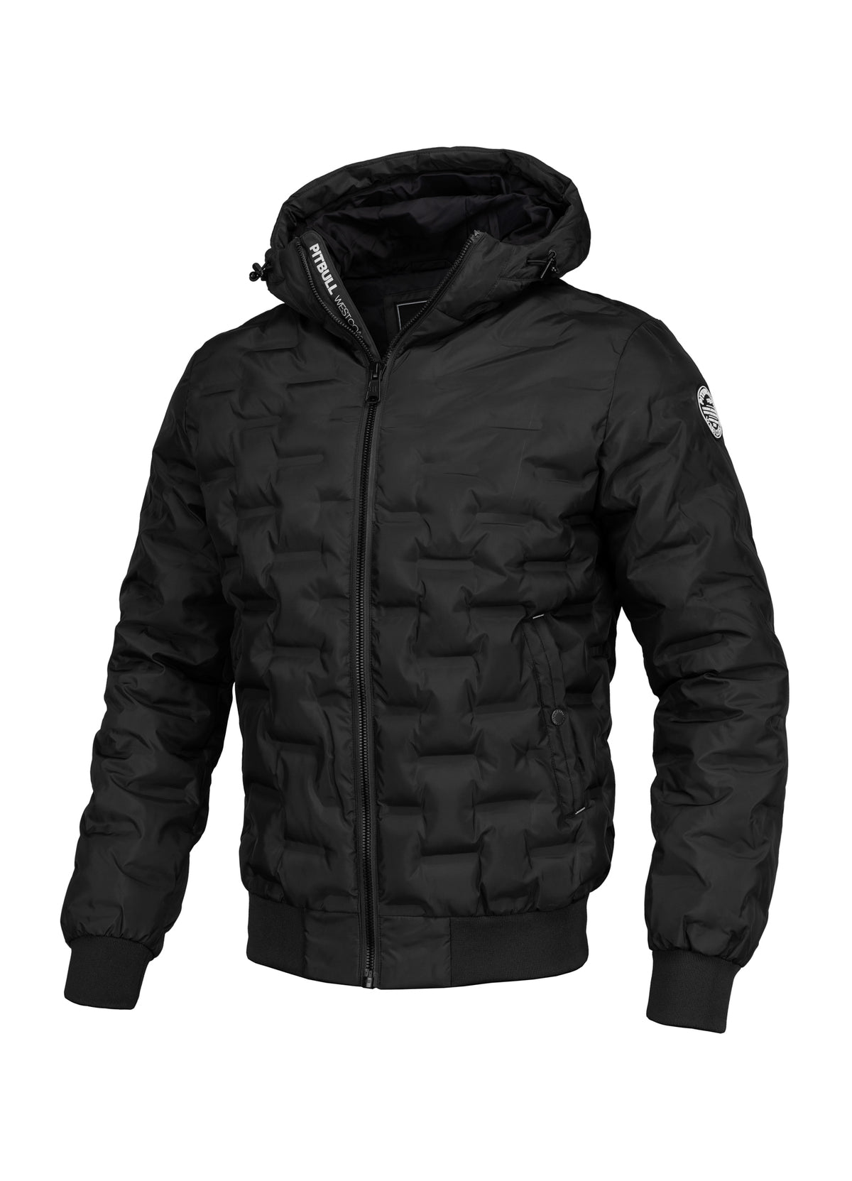 Quilted Hooded Jacket CARVER Black - Pitbull West Coast International Store 
