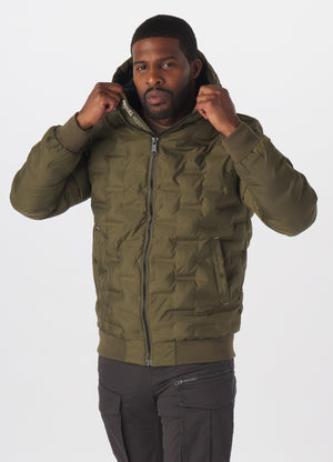 Quilted Hooded Jacket CARVER Olive - Pitbull West Coast International Store 