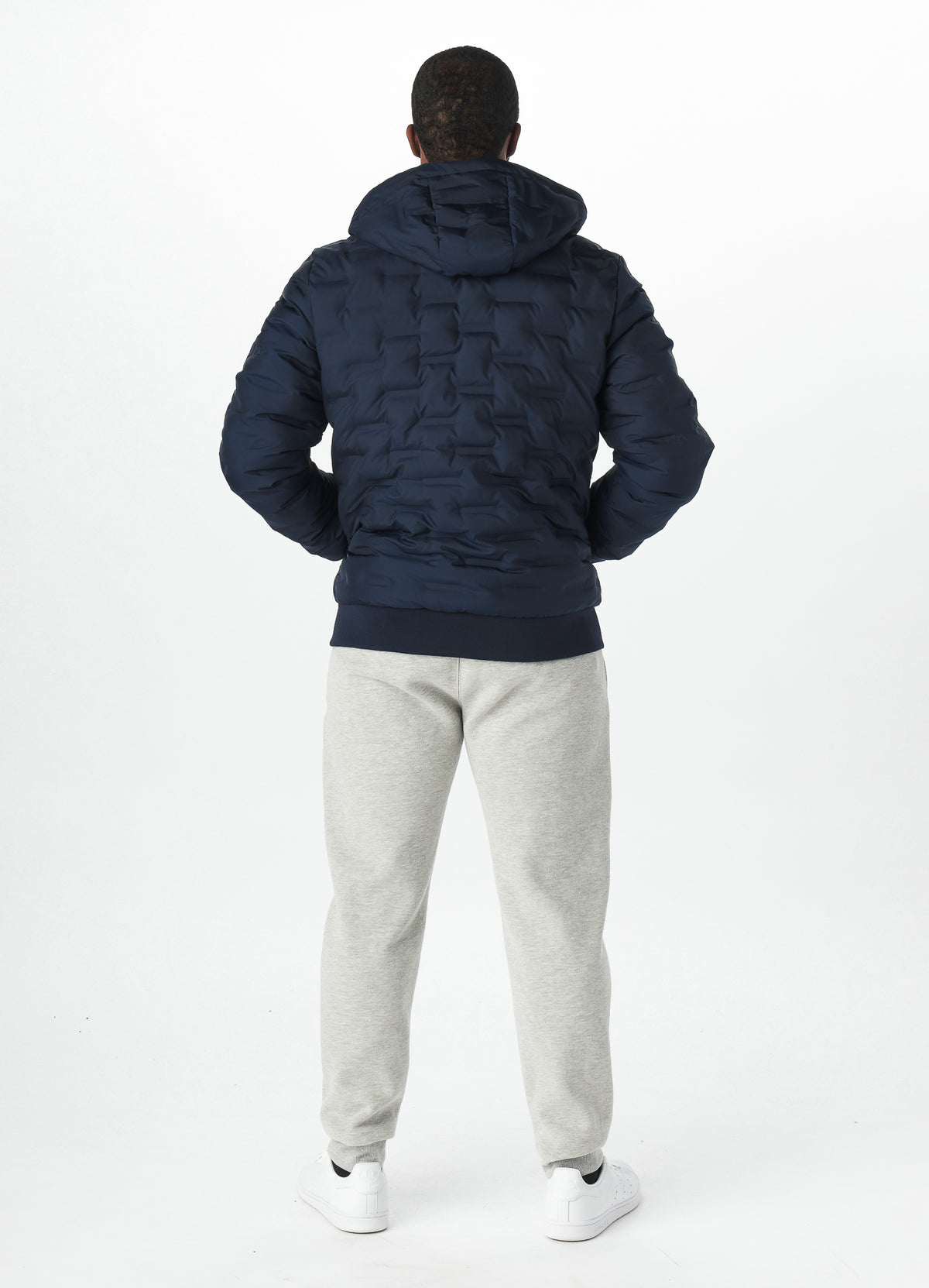 Quilted Hooded Jacket CARVER Dark Navy - Pitbull West Coast International Store 
