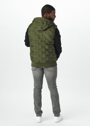 Quilted Hooded Vest CARVER Olive - Pitbull West Coast International Store 